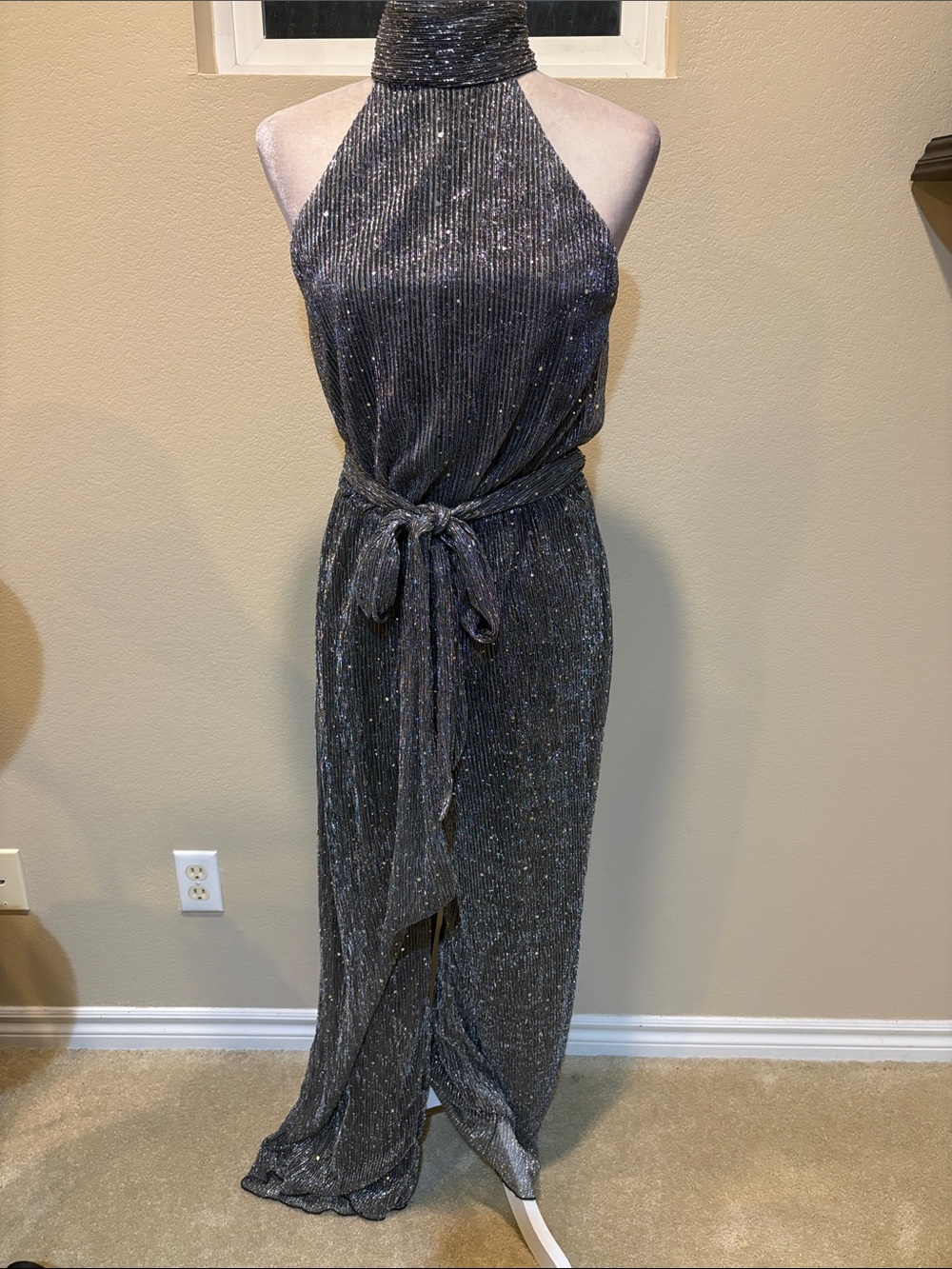 By Together Charcoal Sparkle Wide-Leg Jumpsuit